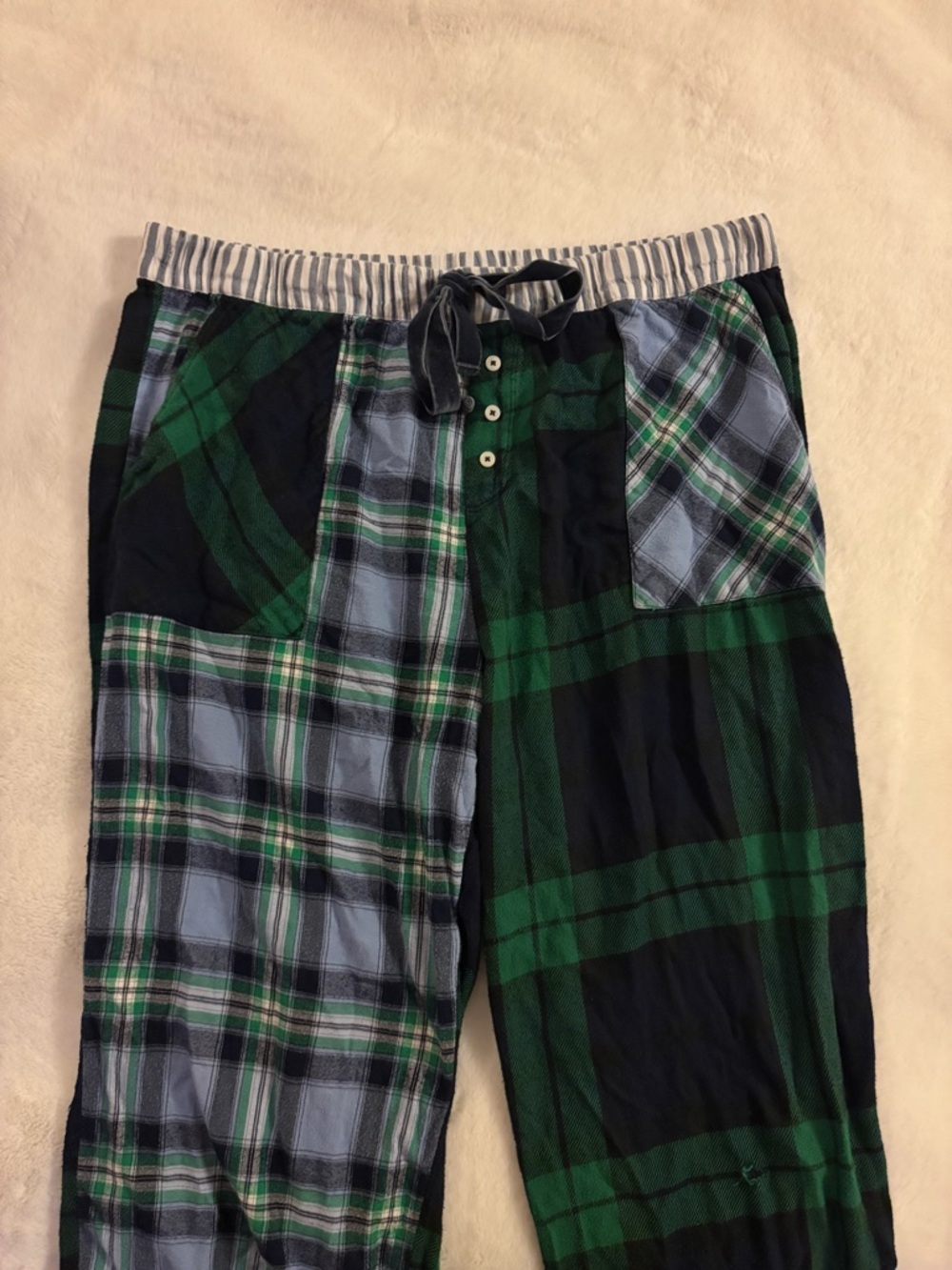 aerie Plaid Pajama Pants in Blue and Green